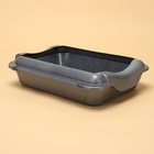 Туалет средний с бортом 36×26×9 см, лоток+борт серебро - Фото 2