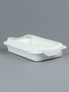 Туалет средний с бортом и сеткой 36×26×9 см, лоток+сетка+борт белый - Фото 5