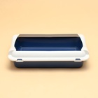 Туалет средний с бортом 36×26×9, синий/белый - Фото 3