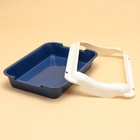 Туалет средний с бортом 36×26×9, синий/белый - Фото 4