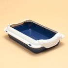 Туалет средний с бортом 36×26×9, синий/белый - Фото 5