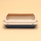 Туалет средний с бортом и сеткой 36×26×9, см, лоток синий, сетка и борт бежевый - Фото 3