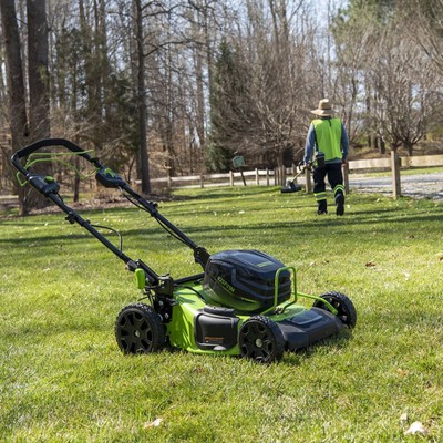 Газонокосилка аккумуляторная Greenworks GC82LM51SP2K2, 82 В, 51 см, 60 л, мульчирование