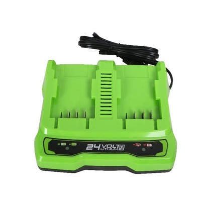 Зарядное устройство Greenworks G24×2UC2, на 2 аккумулятора, 24 В, 2 А, 1.1 кг