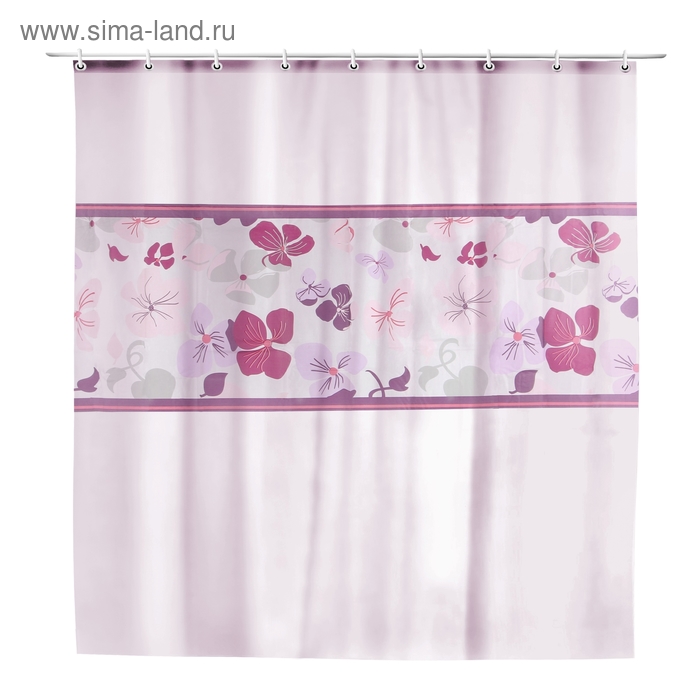 Штора для ванны Доляна «Фиалки», 180×200 см, EVA - Фото 1