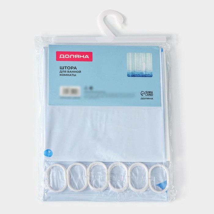 Штора для ванной Доляна «Капли», 200×180 см, EVA - фото 18499001