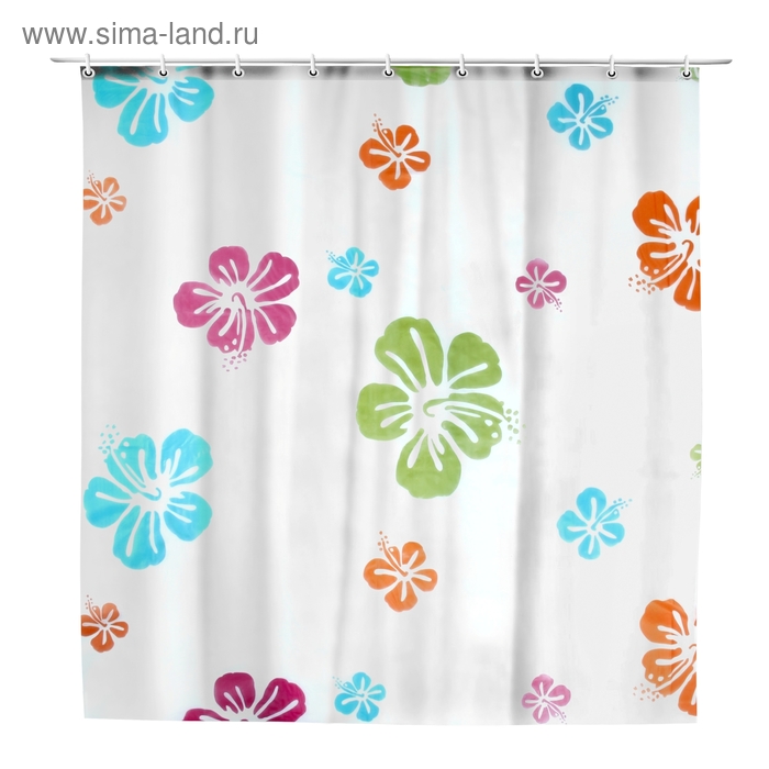 Штора для ванны Доляна «Цветочки», 200×180 см, EVA - Фото 1
