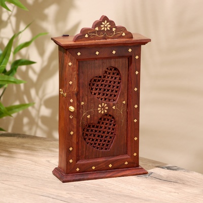 УЦЕНКА Ключница «Резные сердечки», 28×16×6 см, дерево