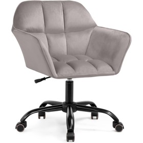 Компьютерное кресло Анко пластик/велюр, черный/серый 63x60x77 см