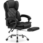 Кресло для руководителя Kolson металл/экокожа, хром/черный 64x68x114 см - фото 121970499