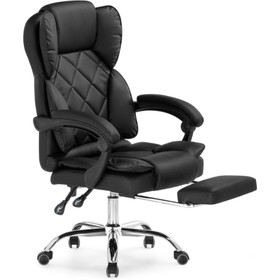 Кресло для руководителя Kolson металл/экокожа, хром/черный 64x68x114 см