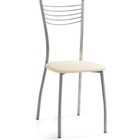 Стул на металлокаркасе Goki металл/экокожа, серый/бежевый 40x53x89 см  (артикул 10510581)  большой выбор товаров оптом и в розницу по низким ценам с доставкой