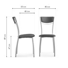 Стул на металлокаркасе Goki металл/экокожа, серый/бежевый 40x53x89 см  (артикул 10510581)  большой выбор товаров оптом и в розницу по низким ценам с доставкой