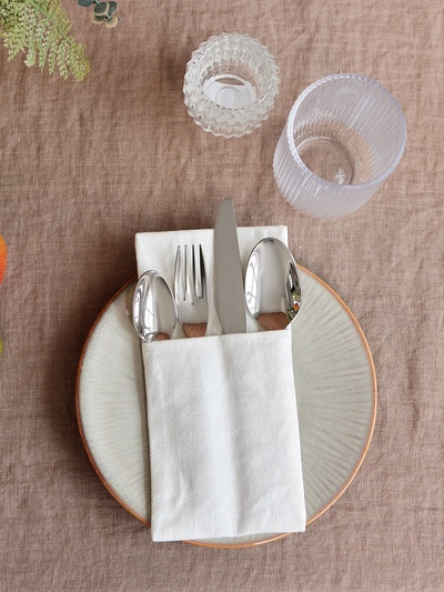 Набор конвертов для приборов «Этель» Home collection, 22×10 см - 4 шт.,100% лён, белый