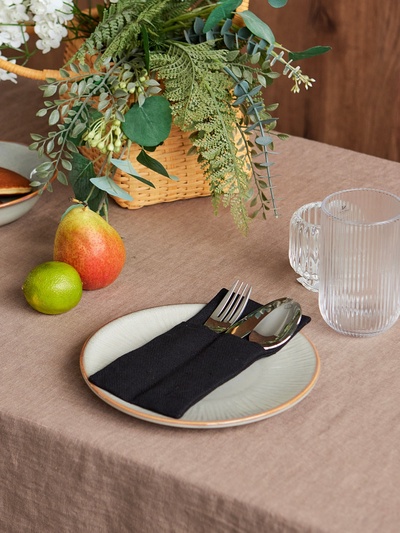 Набор конвертов для приборов Home collection blue-4 шт., 22×10 см, 100% лён