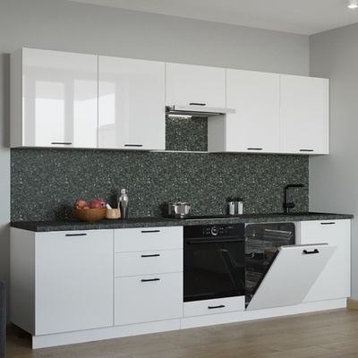 Кухонный гарнитур прямой «Вегас 18», с столешницей, 3000 мм, цвет роял вуд голубой белый глянец