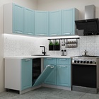Кухонный гарнитур угловой «Роял Вуд», 1450×1400 мм, цвет голубой прованс - Фото 1