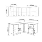 Кухонный гарнитур угловой «Роял Вуд», 1450×1400 мм, цвет голубой прованс - Фото 2