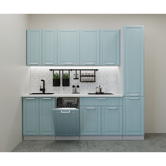 Кухонный гарнитур прямой «Прованс 16», с столешницей, 2250 мм, цвет роял вуд голубой - Фото 1