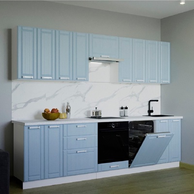 Кухонный гарнитур прямой «Прованс 18», с столешницей, 3000 мм, цвет роял вуд голубой