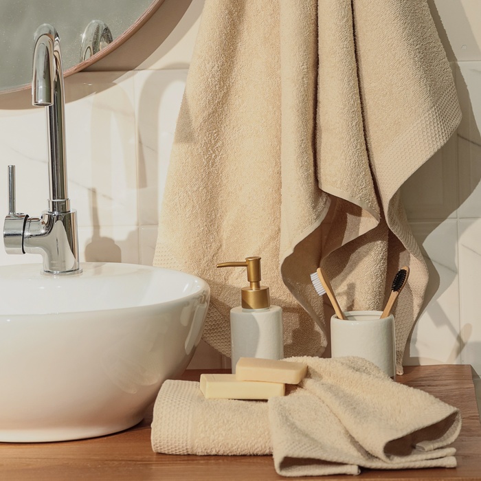 Набор махровых полотенец LoveLife Natural beige, 3 шт.: 70×130.50×80.30×50 см, хлопок 100%