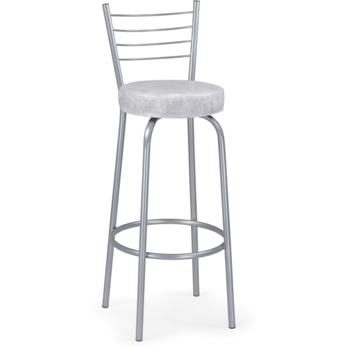 Стул барный Kuroda металл/экокожа, серый/белый мрамор 34,5x46x103 см