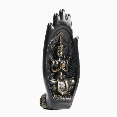 Набор фигур "Будда в руках" черная-золото, 21см