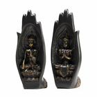 Набор фигур "Будда в руках" черная-золото, 21см - фото 24990138