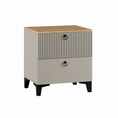 Тумба прикроватная «Ника», 400×410×516 мм, кашемир/дуб/бежевый МДФ