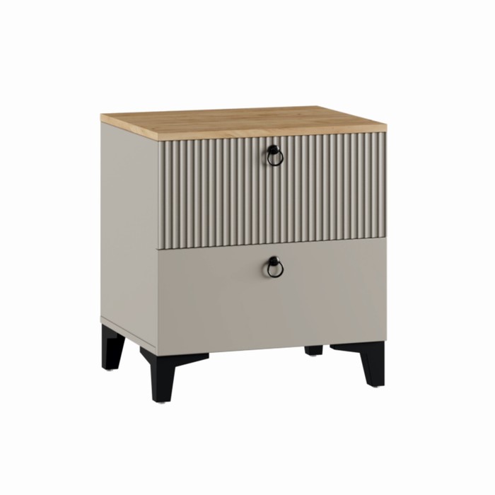 Тумба прикроватная «Ника», 400×410×516 мм, кашемир/дуб/бежевый МДФ - Фото 1
