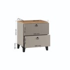 Тумба прикроватная «Ника», 400×410×516 мм, кашемир/дуб/бежевый МДФ - Фото 2