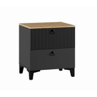Тумба прикроватная Ника, 400х410х516, Графит/Дуб/Эйфория МДФ - Фото 1