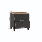 Тумба прикроватная Ника, 400х410х516, Графит/Дуб/Эйфория МДФ - Фото 2