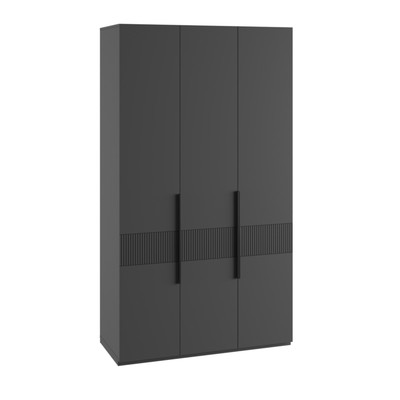 Шкаф трехстворчатый «Ника», 1350×500×2100 мм, МДФ, цвет графит/дуб/эйфория