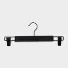 Вешалки для брюк и юбок LaDо́m, 32.5×13 см, 2 шт., с зажимами, пластик софт тач, чёрные - Фото 5