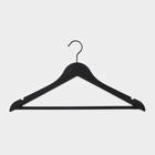 Плечики - вешалка для одежды LaDо́m, покрытие софт тач, 44×3×23.5 см, 3 шт., с перекладиной, широкие плечики - Фото 5