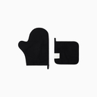 Кухонный набор «Этель» Home: варежка-прихватка 18×29 см, прихватка 19×19 см, 100% хлопок, чёрный - Фото 3