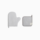 Кухонный набор «Этель» Home: варежка-прихватка 18×29 см, прихватка 19×19 см, светло-серый - Фото 2