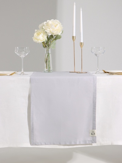 Дорожка на стол «Этель» Home 40×146 см, 100% хлопок, саржа 190 г/м², светло-серая