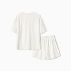 Костюм детский (футболка, шорты) KAFTAN Plushy р.32 (110-116), белый 10644717 - фото 12773047