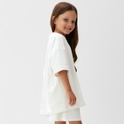 Костюм детский (футболка, шорты) KAFTAN Plushy р.32 (110-116), белый 10644717 - фото 12773039