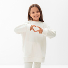 Костюм детский (свитшот, леггинсы) KAFTAN Plushy р.30 (98-104), белый 10644721 - фото 13228007