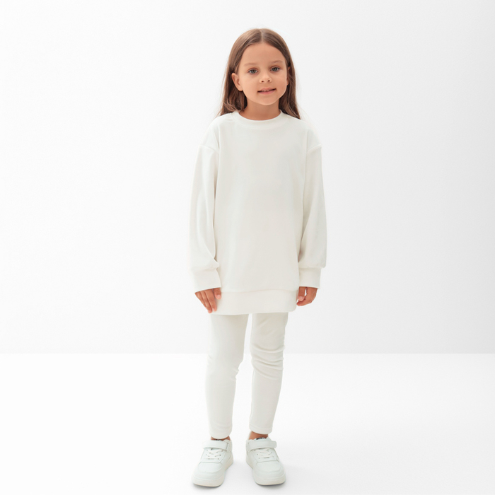 

Костюм детский (свитшот, леггинсы) KAFTAN Plushy р.34 (122-128), белый