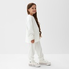 Костюм детский (свитшот, брюки) KAFTAN Plushy, размер 34 (122-128 см), белый - фото 25332412