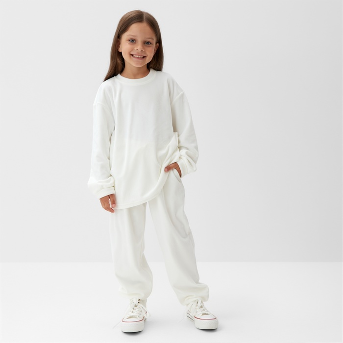 

Костюм детский (свитшот, брюки) KAFTAN Plushy р.36 (134-140), белый