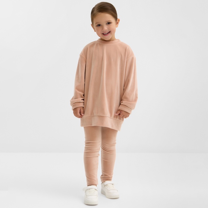 

Костюм детский (свитшот, леггинсы) KAFTAN Plushy р.30 (98-104), бежевый