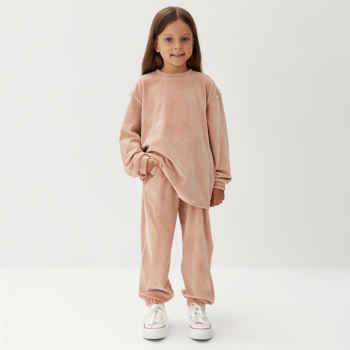 

Костюм детский (свитшот, брюки) KAFTAN Plushy р.30 (98-104), бежевый