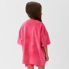 Костюм детский (футболка, шорты) KAFTAN Plushy р.30 (98-104), фуксия 10644743 - фото 13136968