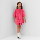 Костюм детский (футболка, шорты) KAFTAN Plushy, размер 32 (110-116 см), фуксия - фото 25481166
