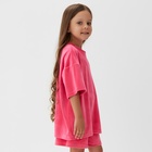 Костюм детский (футболка, шорты) KAFTAN Plushy, размер 32 (110-116 см), фуксия - фото 25481163